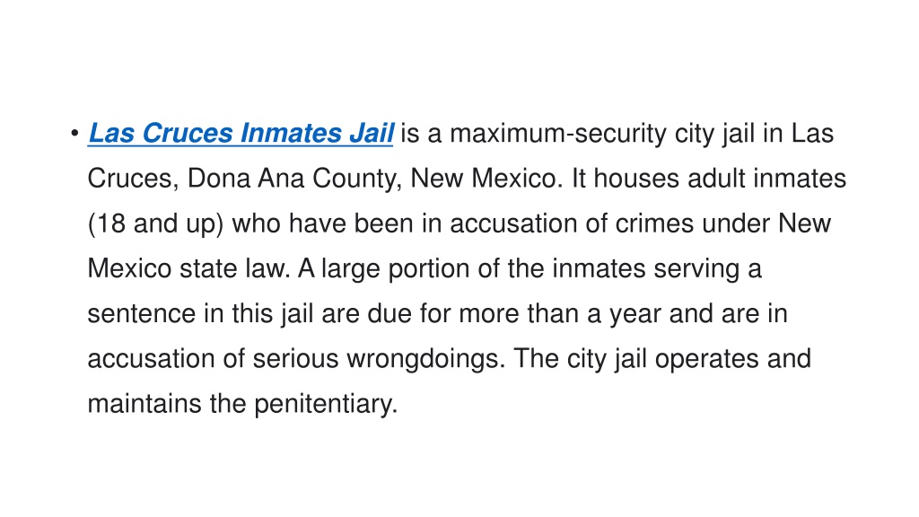 PPT Las Cruces New Mexico Inmates Jail In Dona Ana County PowerPoint