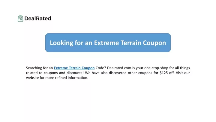 Looking For An Extreme Terrain Coupon N 