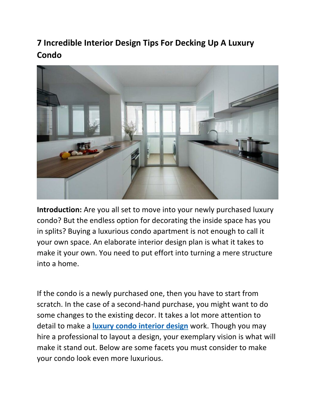 PPT - 7 Incredible Interior Design Tips For Decking Up A Luxury Condo ...