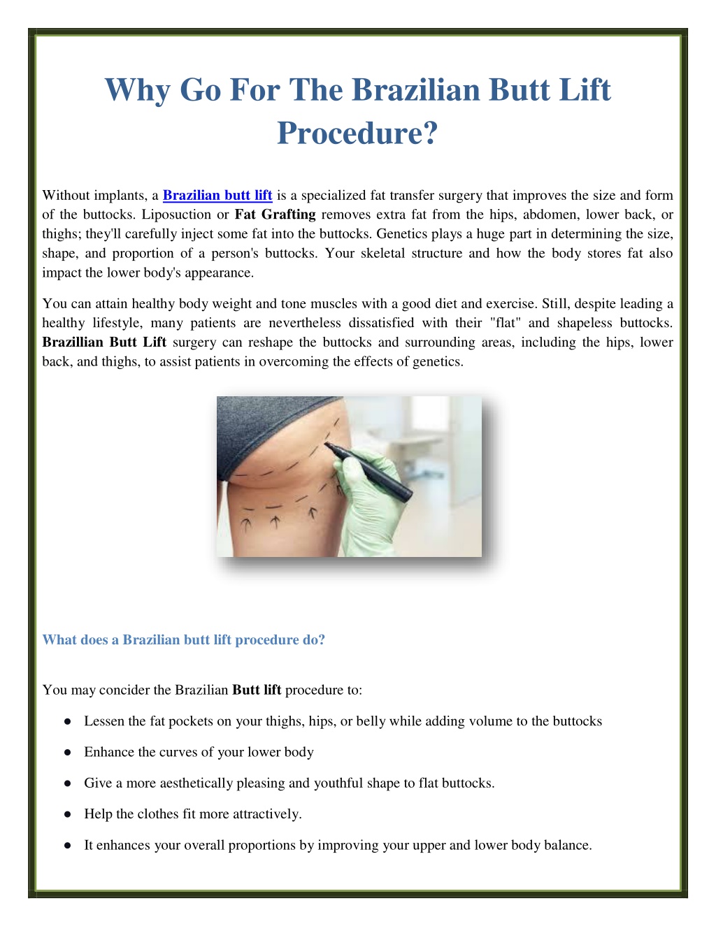 PPT - Why Go For The Brazilian Butt Lift Procedure? PowerPoint ...