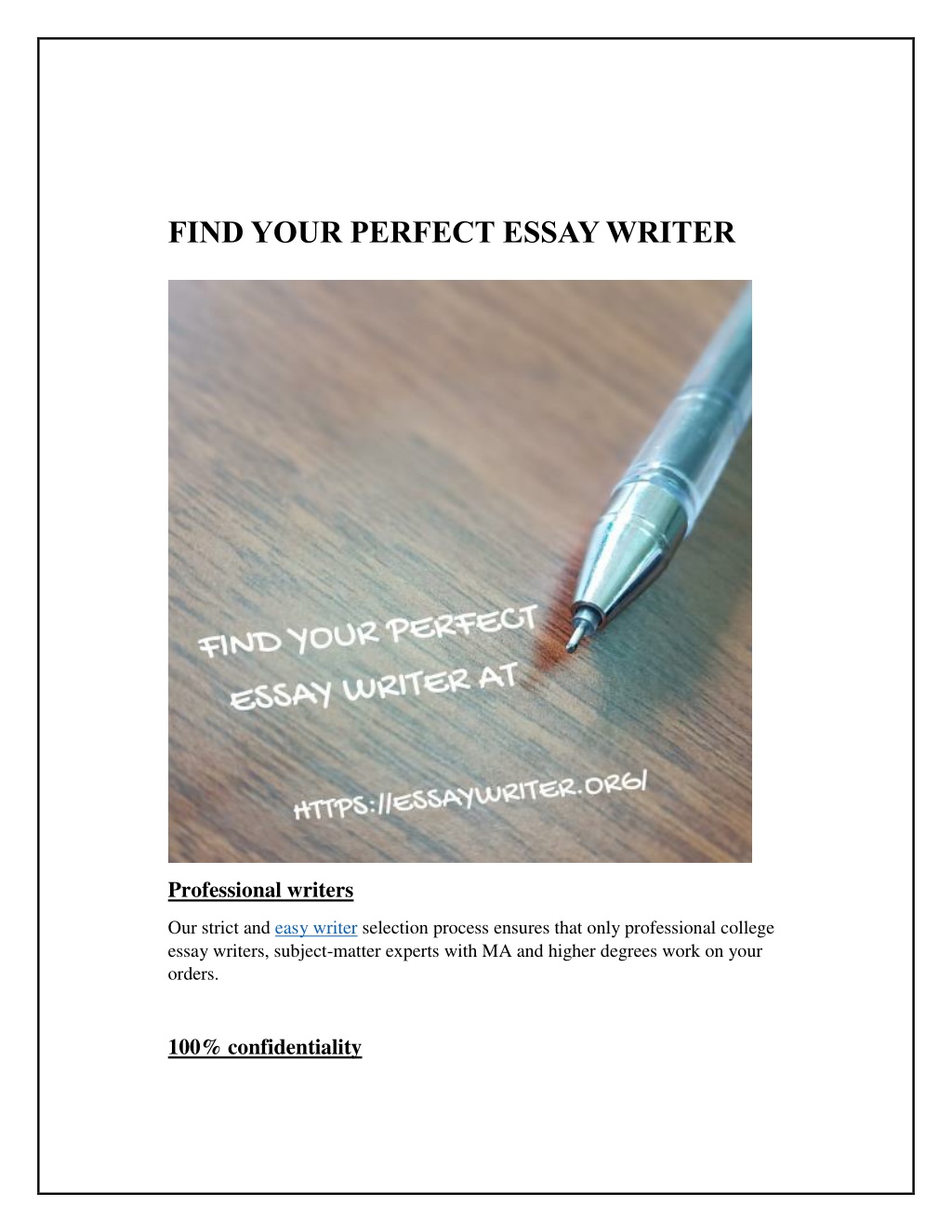 perfect essay writer free