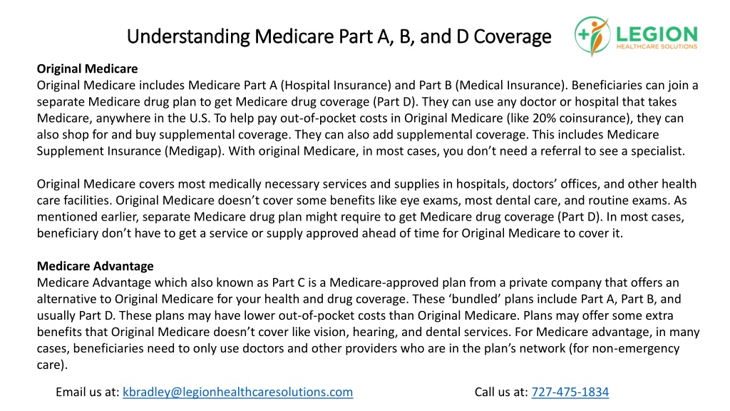 PPT - Understanding Medicare Part A, B, And D Coverage PowerPoint ...