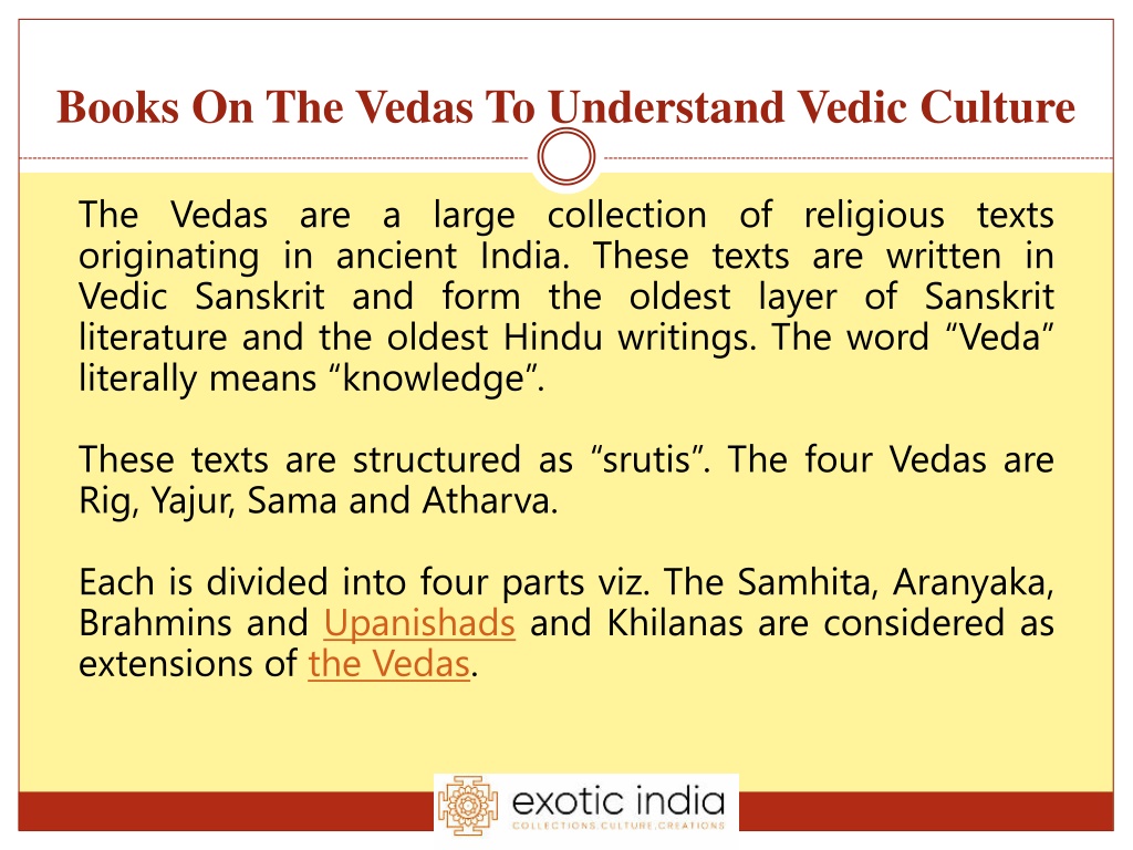 PPT - Books On The Vedas To Understand Vedic Culture PowerPoint ...