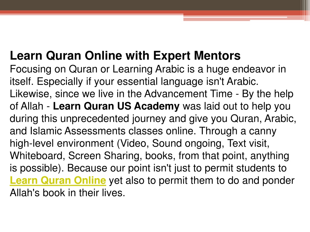 Ppt Learn Quran Online With Professional Quran Teacher Powerpoint Presentation Id11573185