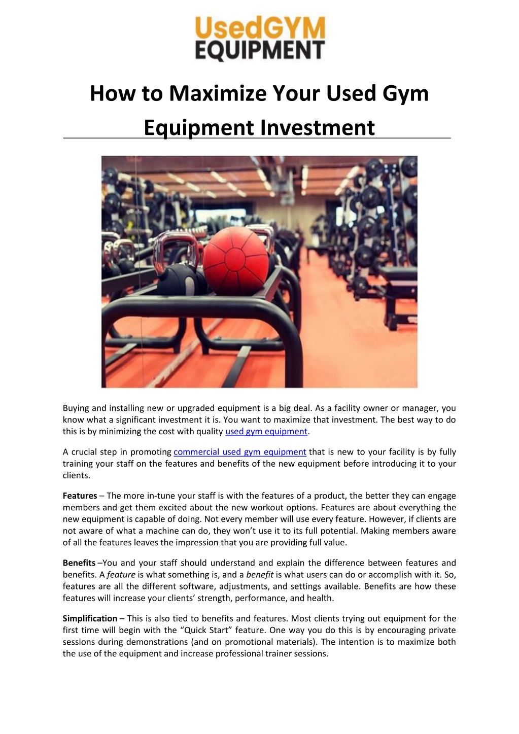 PPT How to Maximize Your Used Gym Equipment Investment PowerPoint