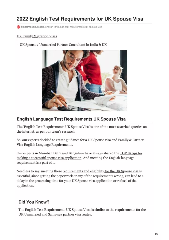 English Test Requirements For Ilr