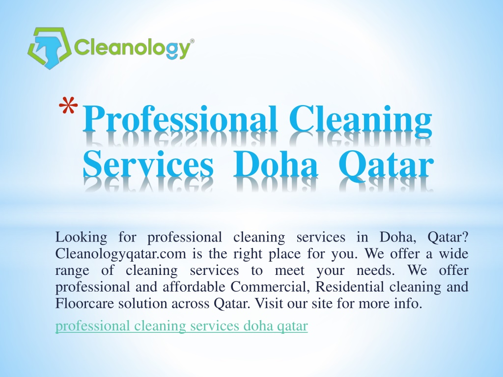 PPT Professional Cleaning Services Doha Qatar