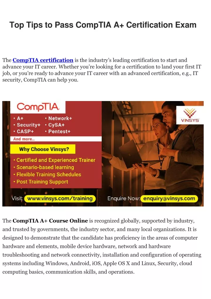 PPT - Top Tips To Pass CompTIA A Certification Exam PowerPoint ...