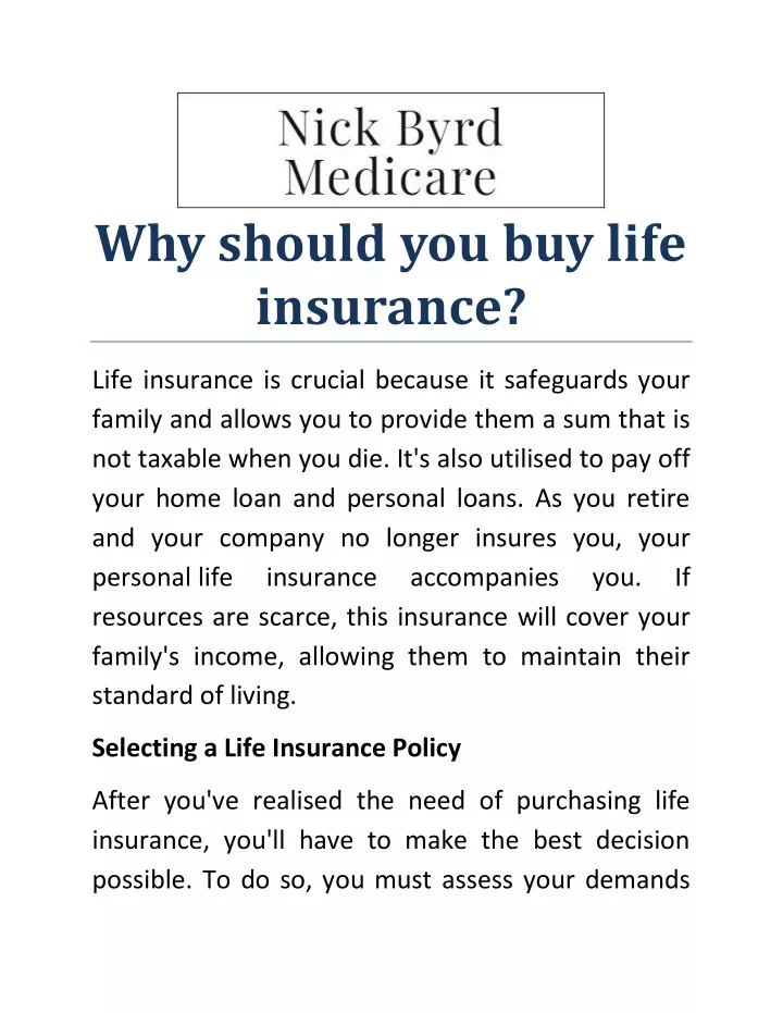 Ppt Why Should You Buy Life Insurance Powerpoint Presentation Free