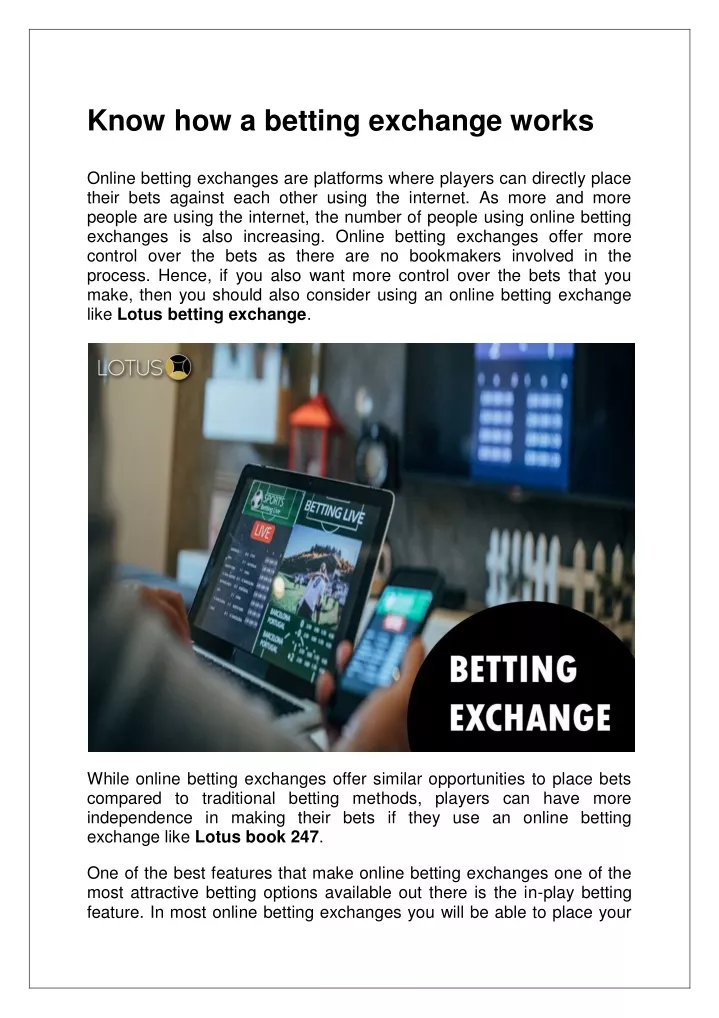 How A Betting Exchange Works