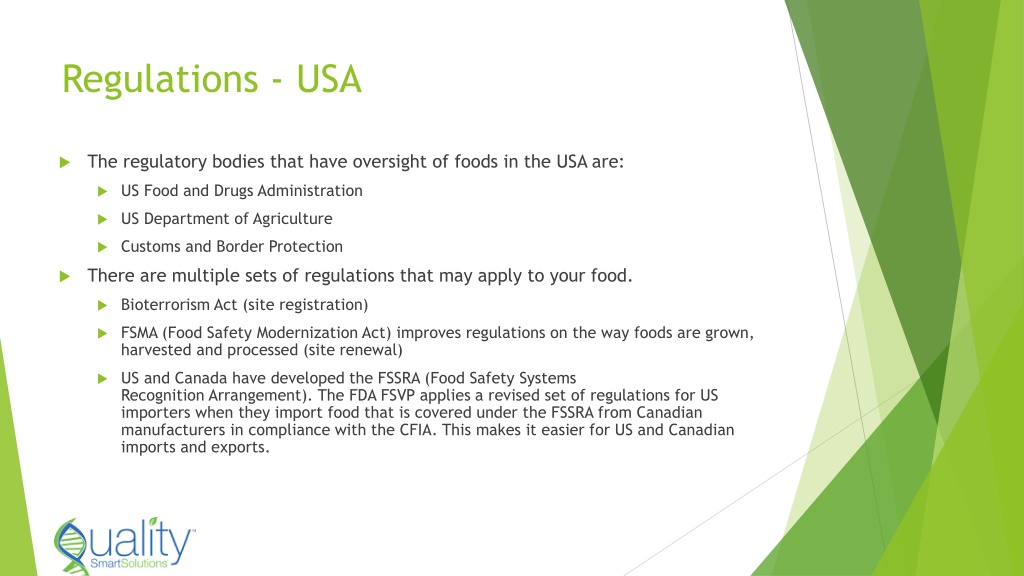 PPT Unlock Food Regulations for Food Sales Health Canada & FDA