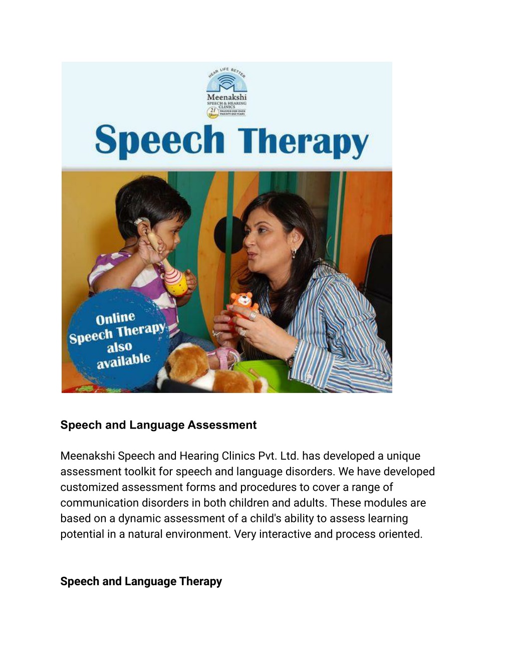 auditory processing speech therapy goals
