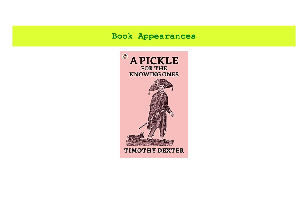 Ppt download a pickle for the knowing ones full pdf powerpoint