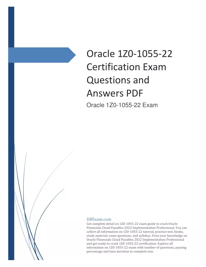 1z0-1055-22 Authentic Exam Questions