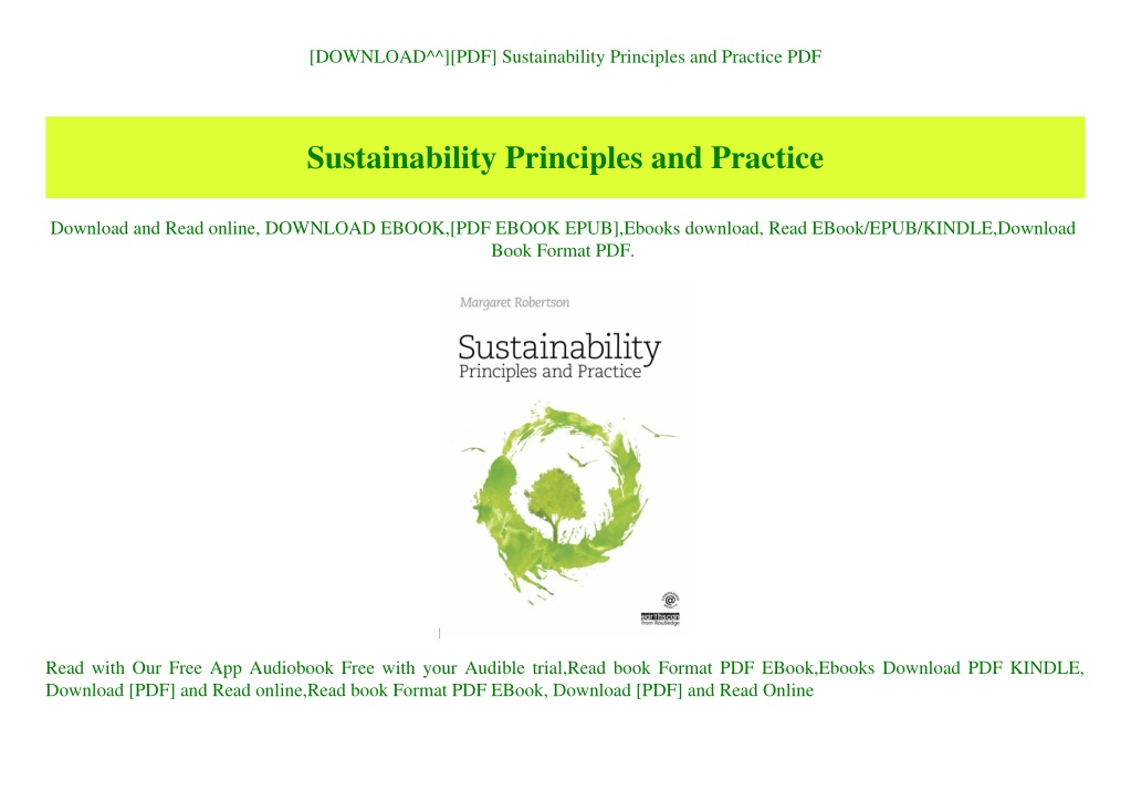 PPT - [DOWNLOAD^^][PDF] Sustainability Principles and Practice PDF ...