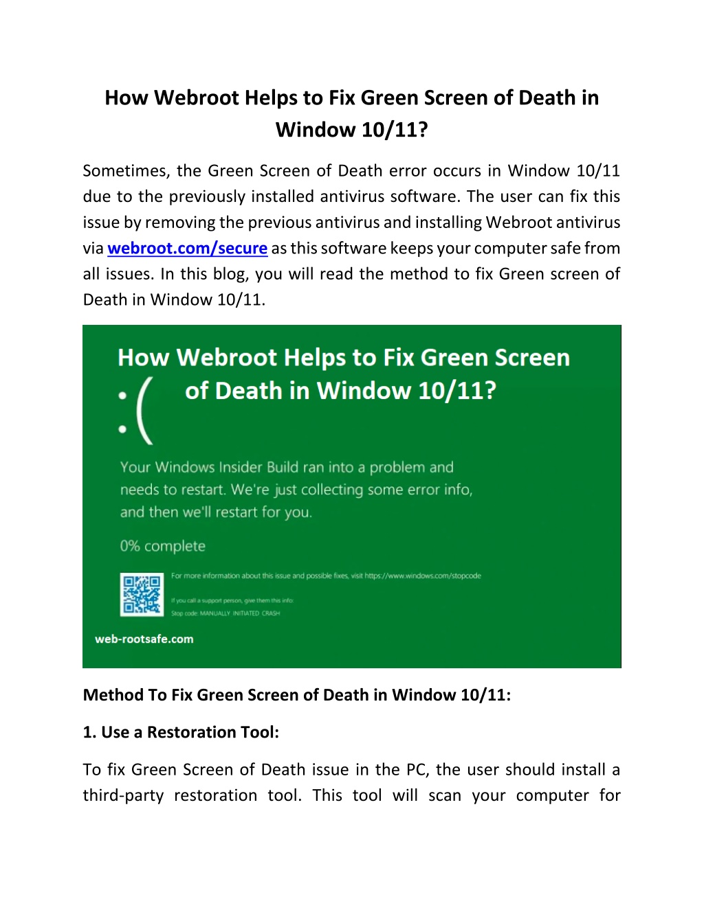 ppt-how-webroot-helps-to-fix-green-screen-of-death-in-window