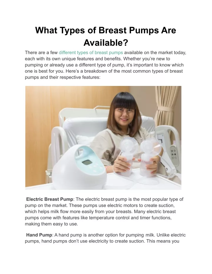 PPT - What Types Of Breast Pumps Are Available PowerPoint Presentation ...