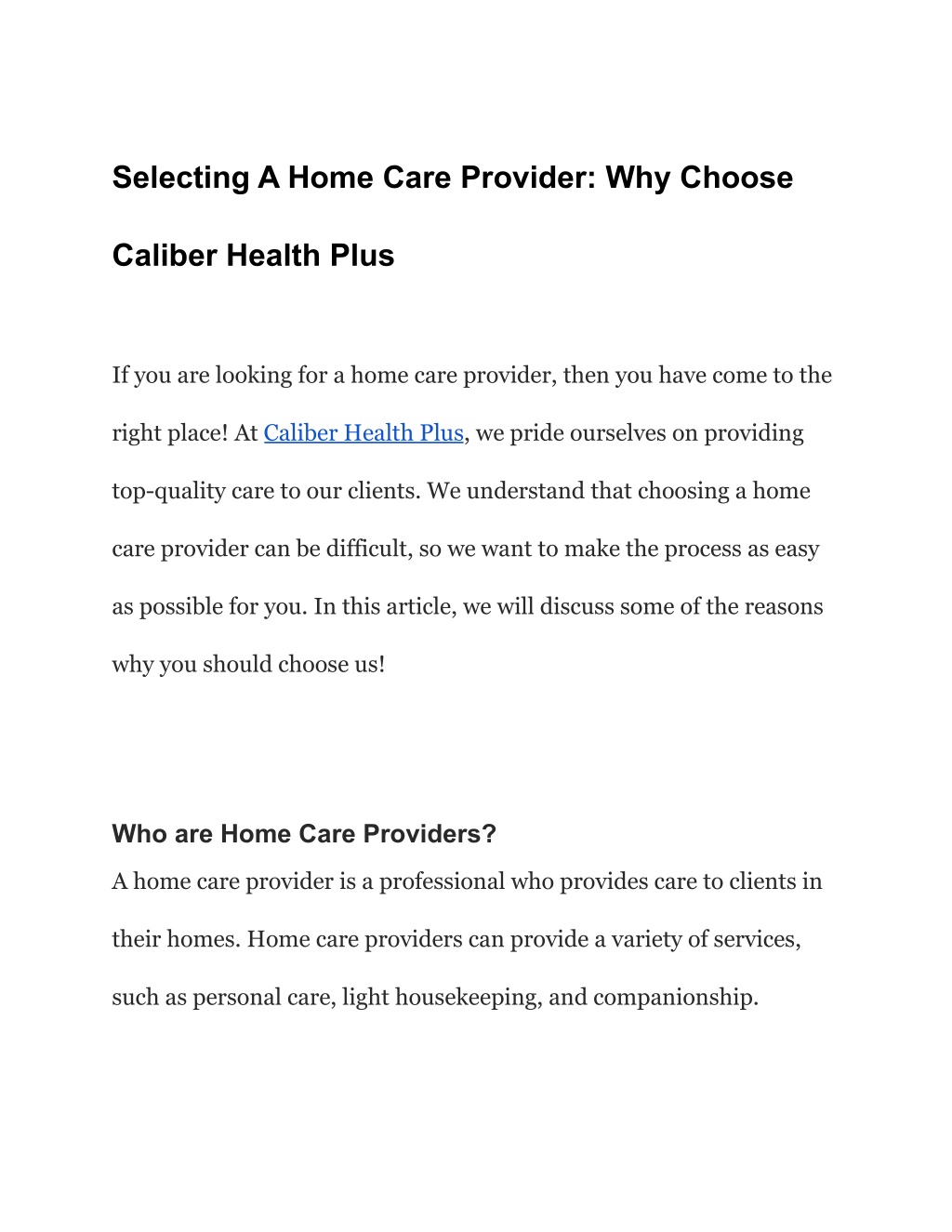 ppt-selecting-a-home-care-provider-why-choose-caliber-health-plus