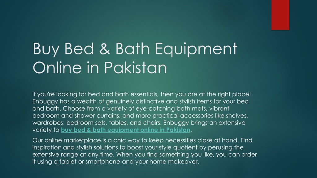 PPT - Buy Bed & Bath Equipment Online in Pakistan PowerPoint ...