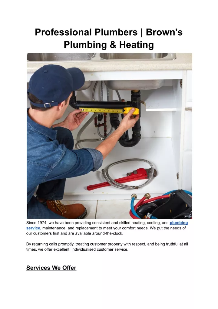 PPT Professional Plumbers _ Brown's Plumbing & Heating PowerPoint