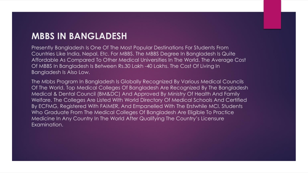 PPT - Study MBBS In Bangladesh PowerPoint Presentation, Free Download ...