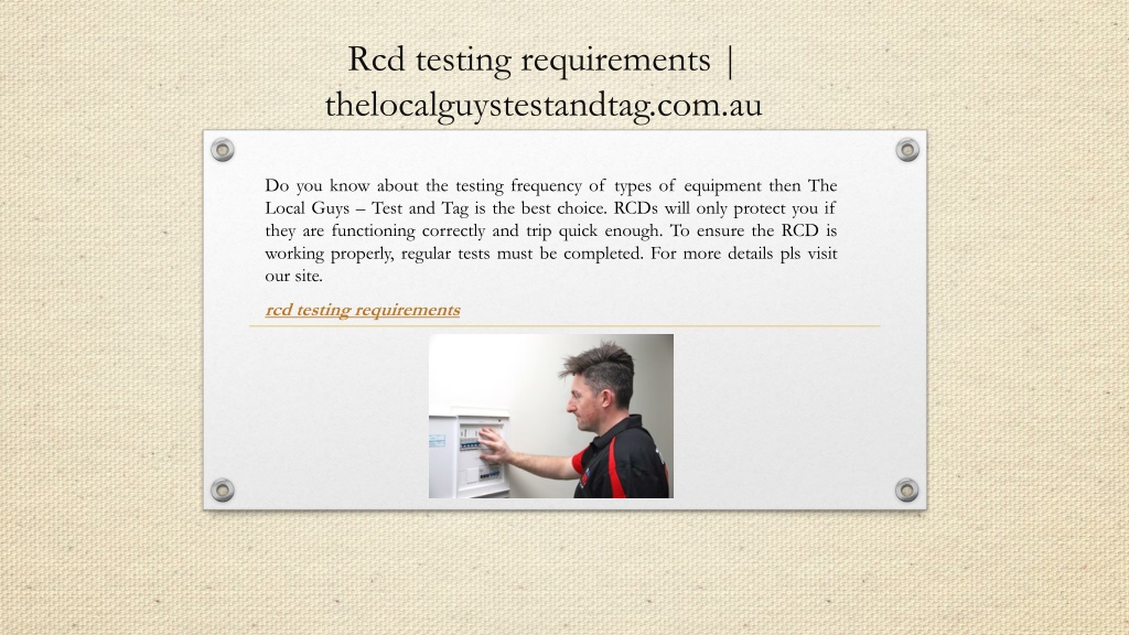 PPT Rcd testing requirements PowerPoint