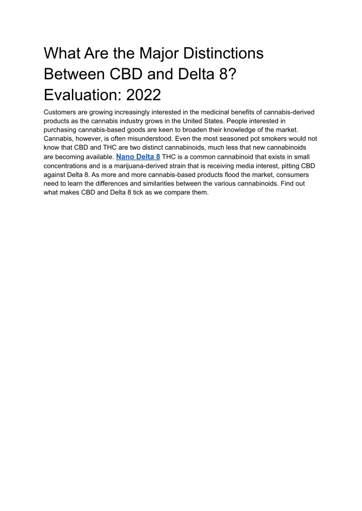 PPT What Are The Major Distinctions Between CBD And Delta 8