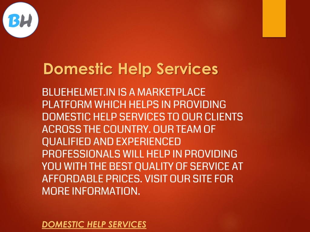 PPT Domestic Help Services Bluehelmet in PowerPoint Presentation 