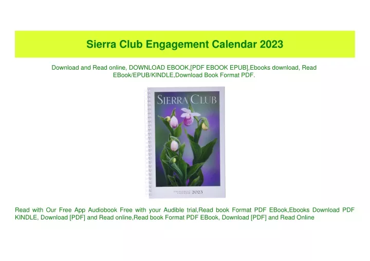 PPT (READ)^ Sierra Club Engagement Calendar 2023 [EBOOK PDF