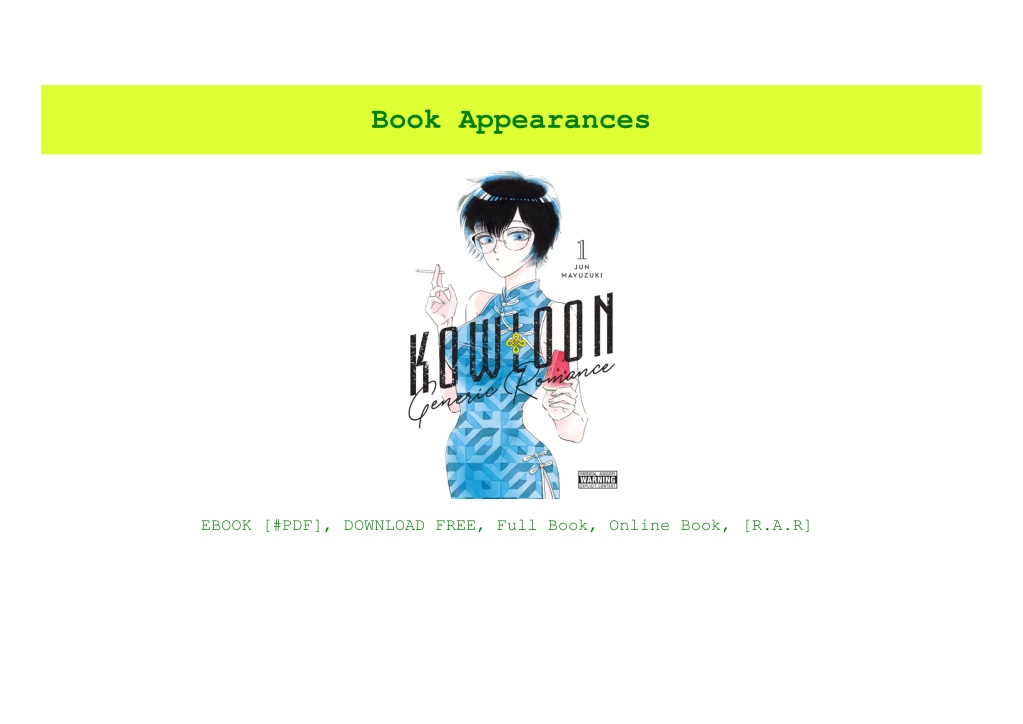 Kowloon Generic Romance Vol 1 PPT - [DOWNLOAD IN @PDF] Kowloon Generic Romance Vol. 1 (Kowloon