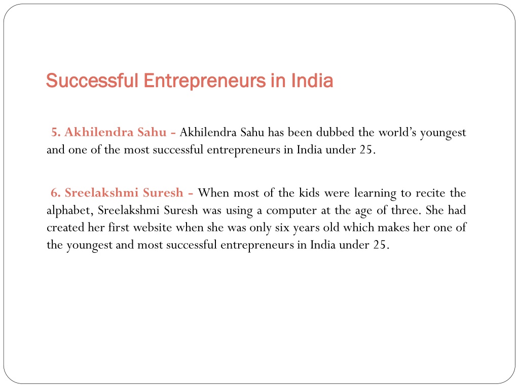 case study of successful entrepreneurs in india ppt