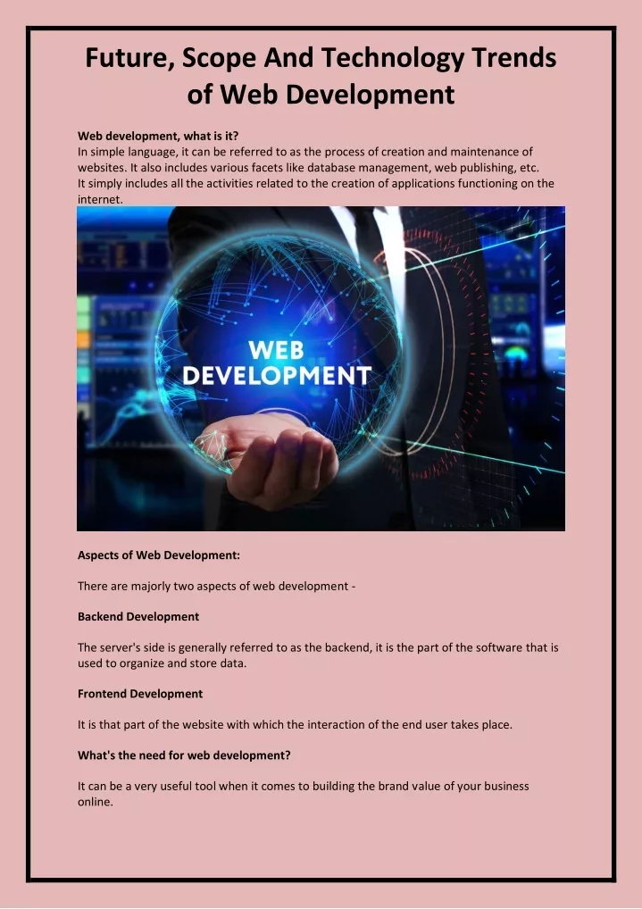 PPT  Development's Future, Scope, and Technology Trends PowerPoint Presentation ID11586680