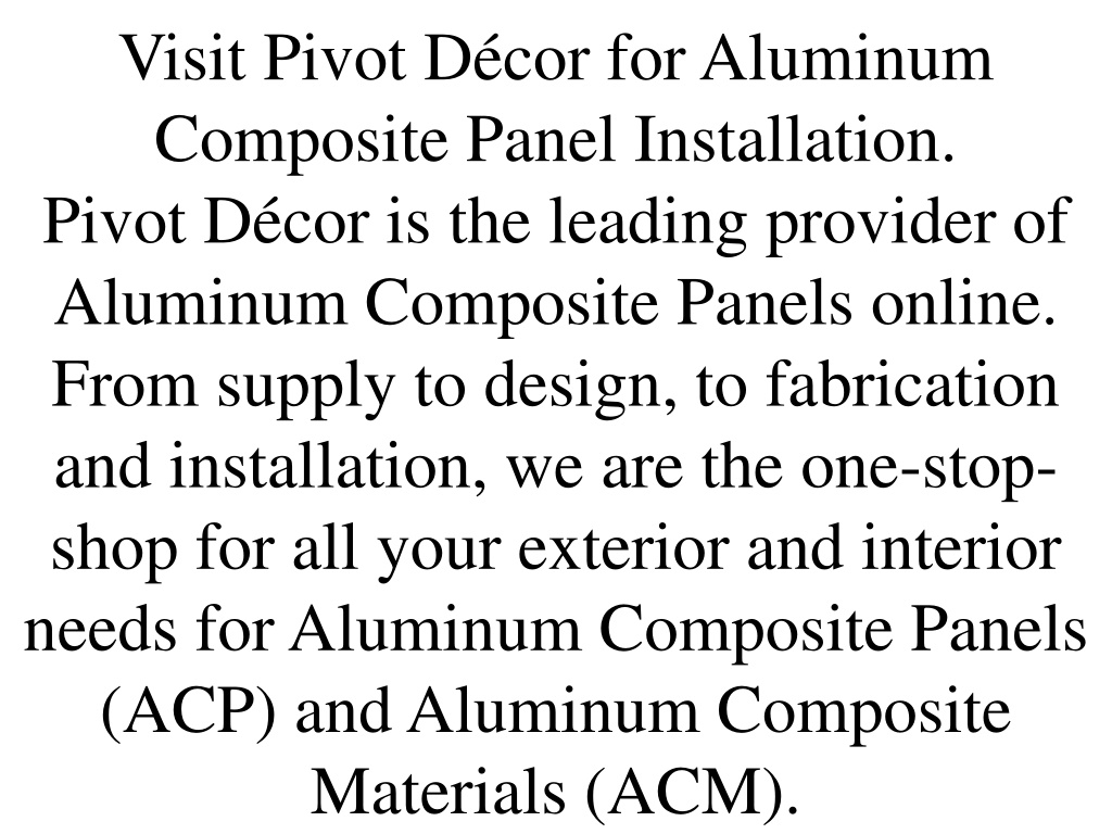 Ppt Aluminum Composite Panel Installation Powerpoint Presentation Free Download Id11586759 8849