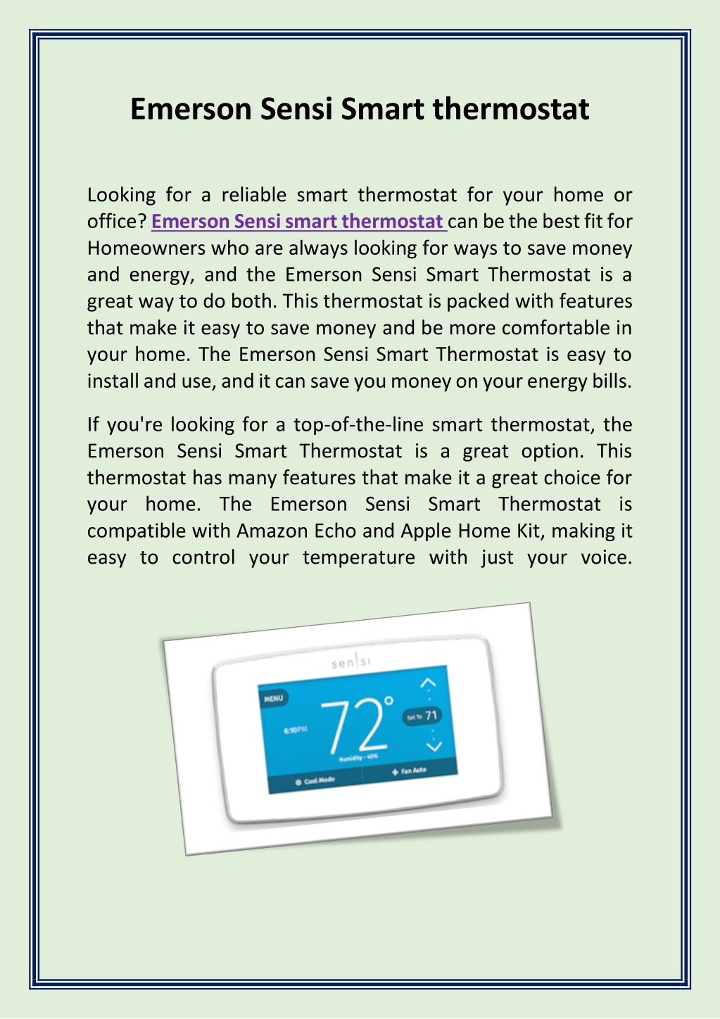 presentation on smart thermostat of home appliances