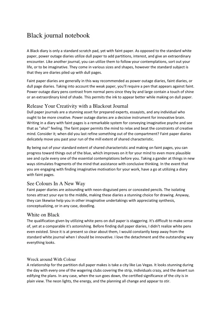 PPT - Black Journal PowerPoint Presentation, free download - ID:11587037
