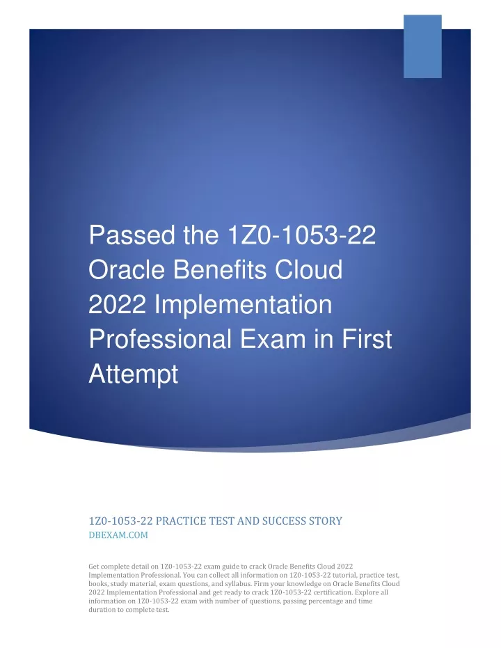 1z0-340-22 Training Questions