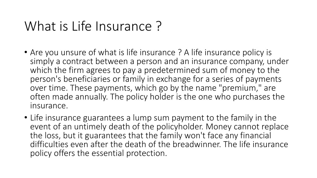 PPT - Advantages of Life Insurance PowerPoint Presentation, free ...