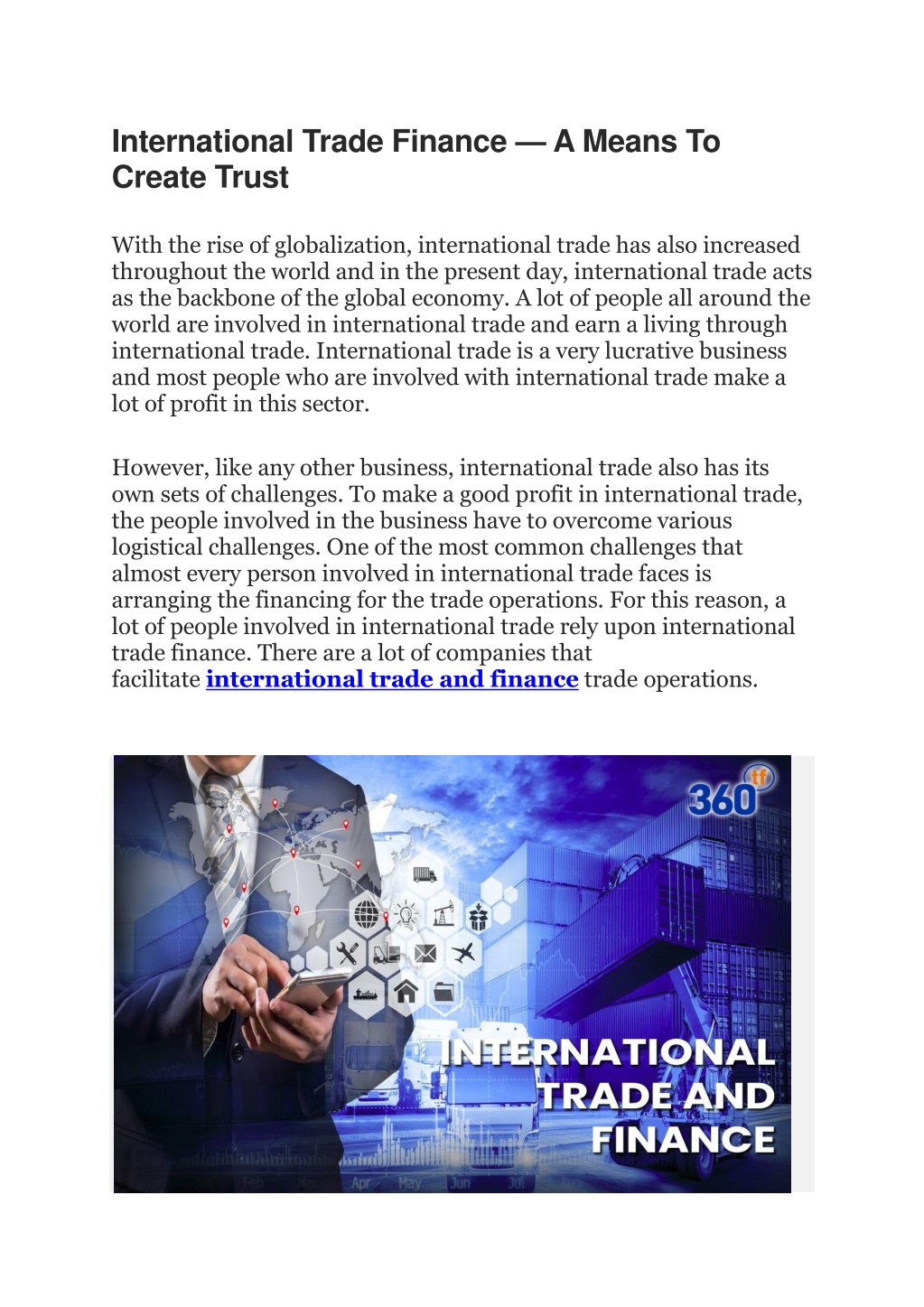 PPT - International Trade Finance — A Means To Create Trust PowerPoint ...