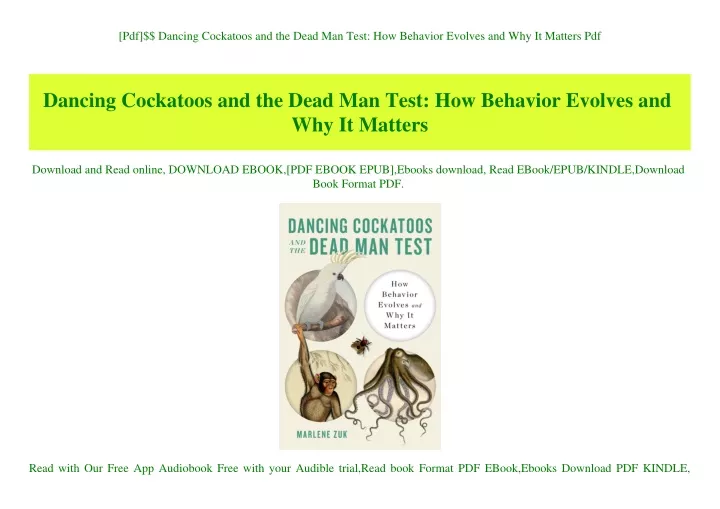 PPT [Pdf] Dancing Cockatoos and the Dead Man Test How Behavior