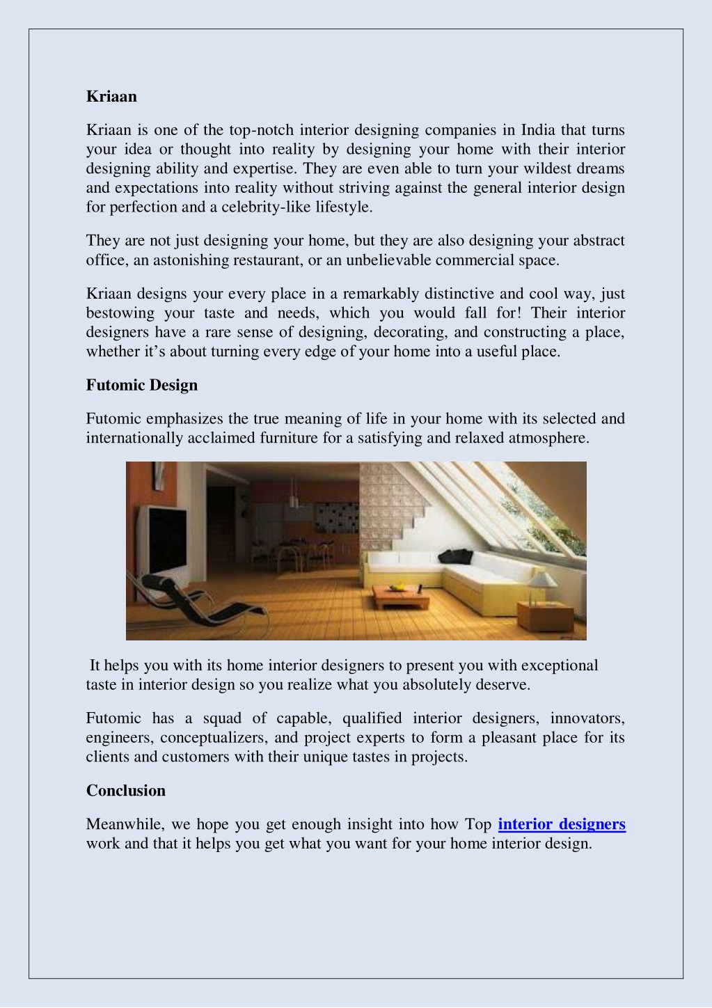PPT - India’s Leading Interior Designers: Turn Your Home Into Celebrity ...