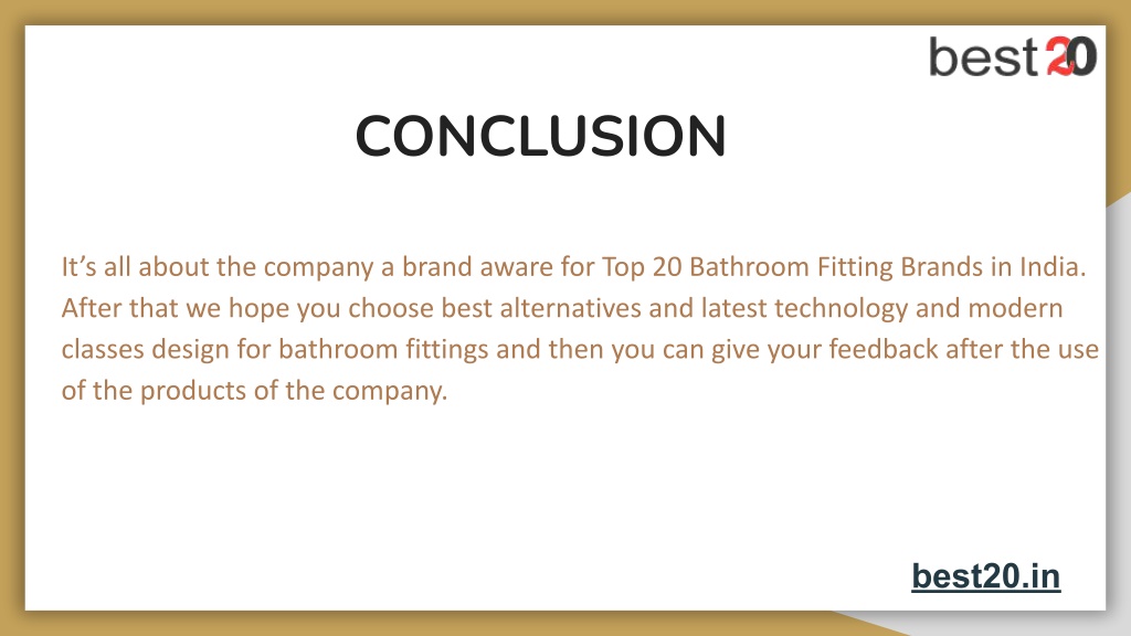 PPT Top 20 Bathroom Fittings Brands in India in 2022 PowerPoint