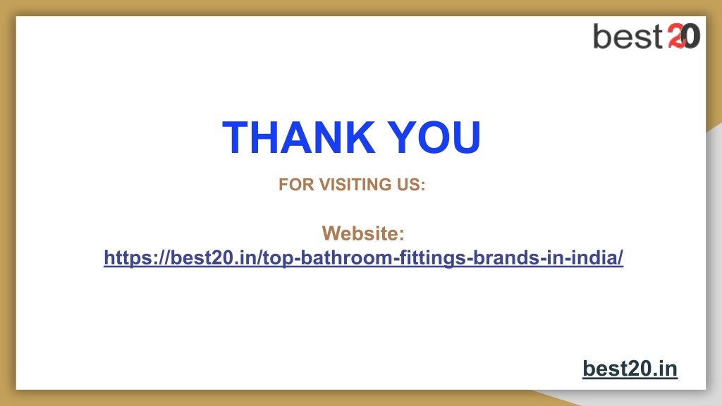 PPT Top 20 Bathroom Fittings Brands in India in 2022 PowerPoint
