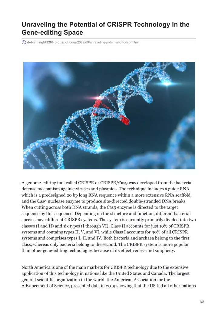 PPT - Unraveling the Potential of CRISPR Technology in the Gene-editing ...