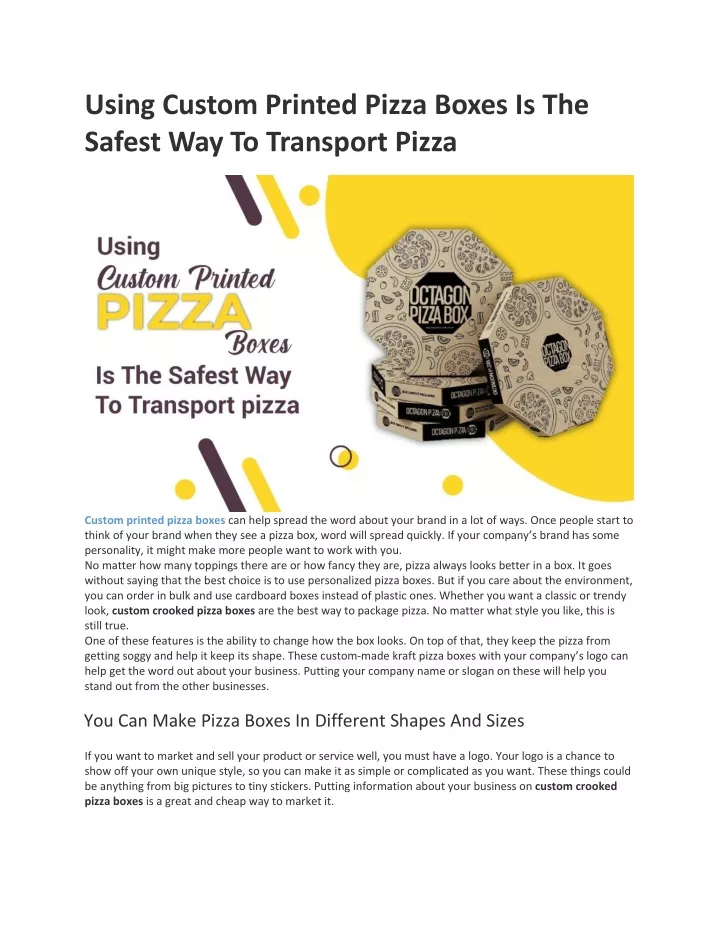 PPT Using Custom Printed Pizza Boxes Is The Safest Way To Transport