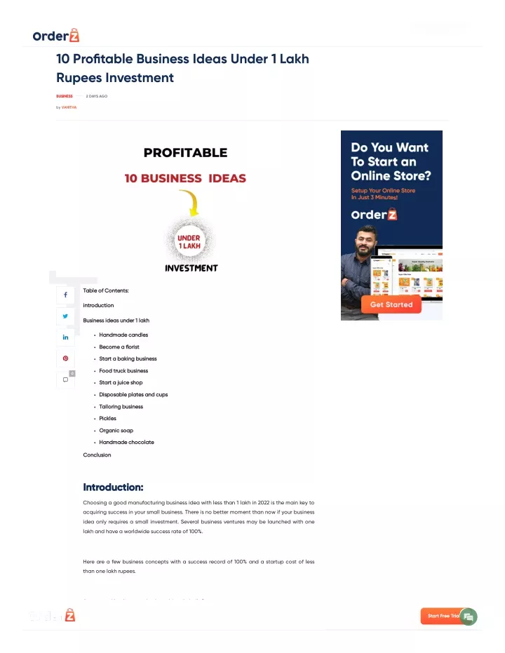 business plan for 1 lakh investment