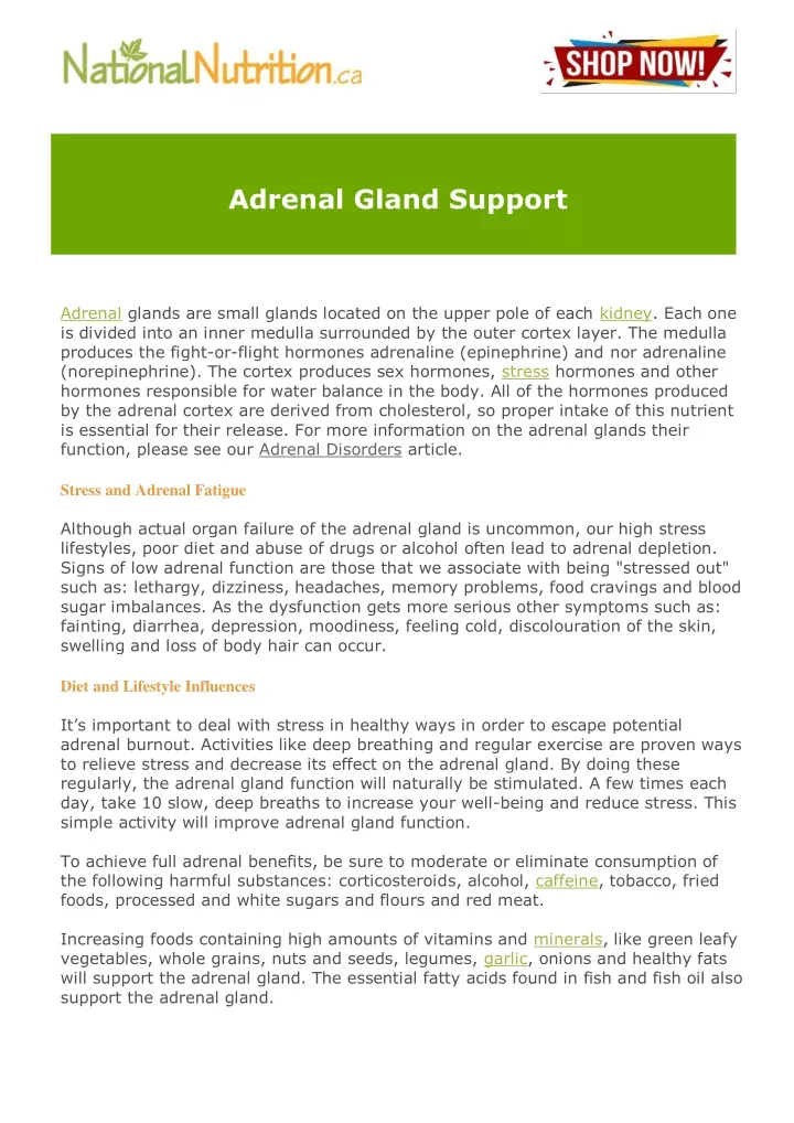 PPT Adrenal Gland Support PDF PowerPoint Presentation, free download