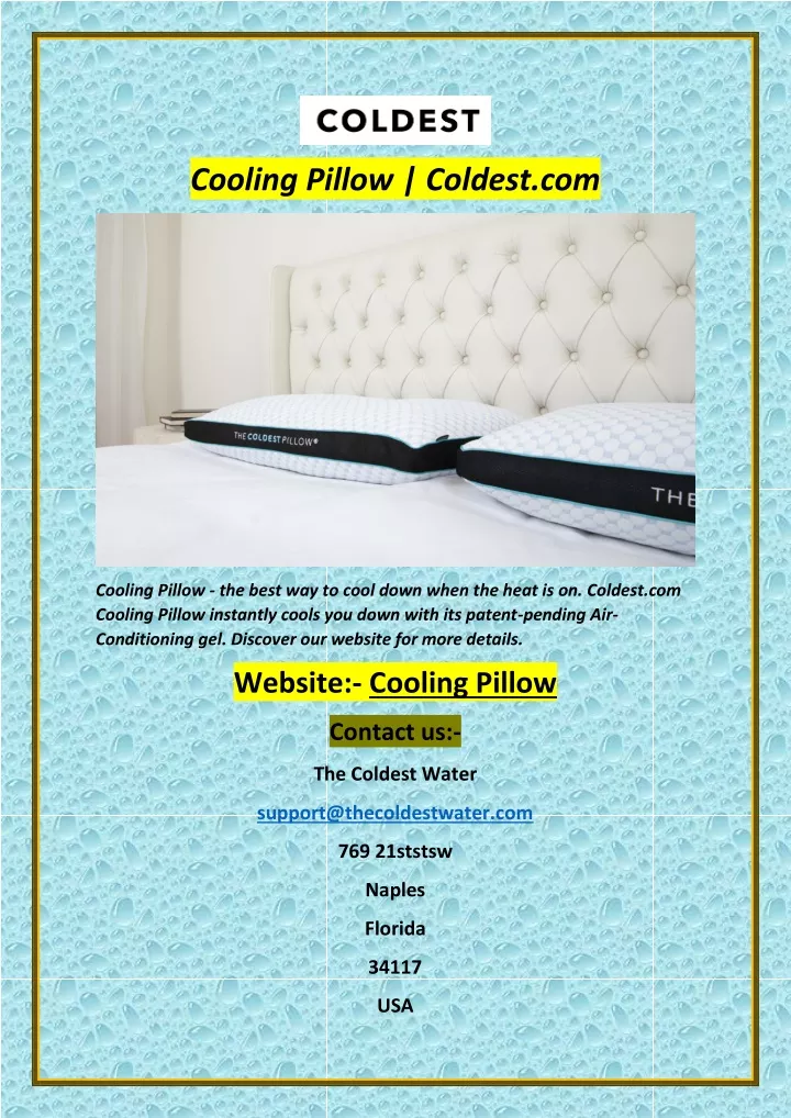 PPT Cooling Pillow Coldest PowerPoint Presentation, free download