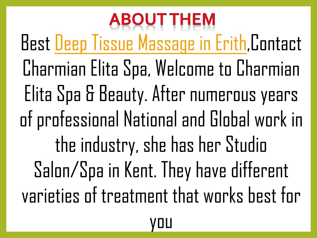 Ppt Best Deep Tissue Massage In Erith Powerpoint Presentation Free Download Id 11593585