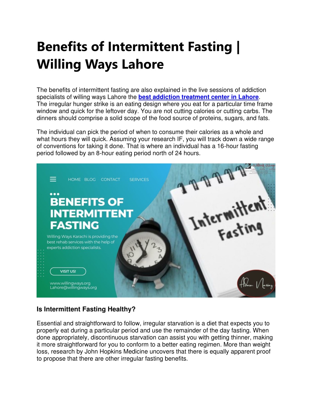 PPT - Benefits of Intermittent Fasting by Willng Ways Lahore PowerPoint ...