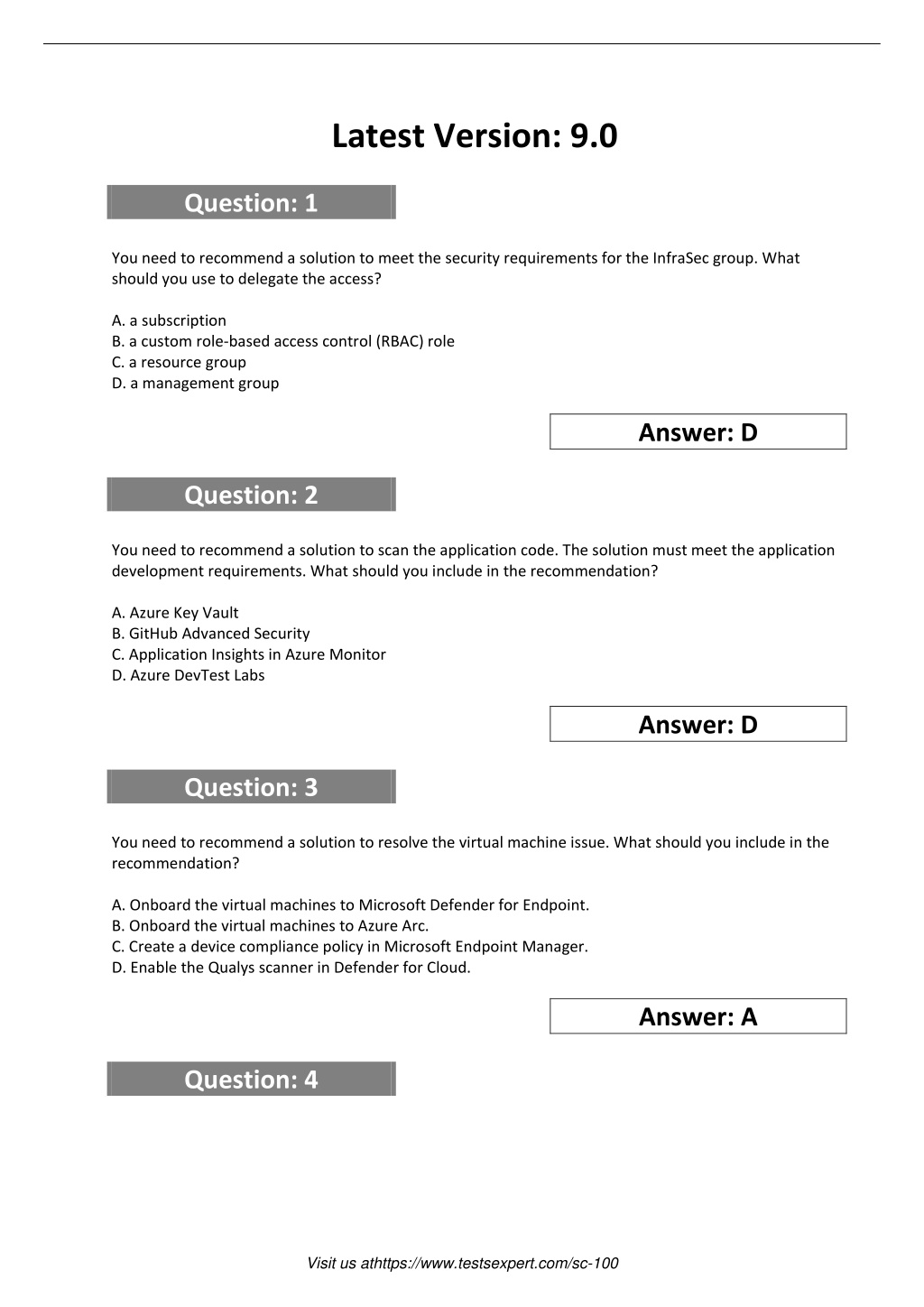 Minimum SC-100 Pass Score